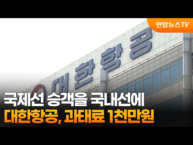국제선 승객을 국내선에…대한항공, 과태료 1천만원 / 연합뉴스TV (YonhapnewsTV)