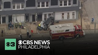 Crash in Prospect Park sends 5 to hospital, ruptures gas line