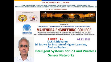 AICTE ATAL FDP Session 11- Intelligent Systems  for IoT and Wireless           Sensor Networks
