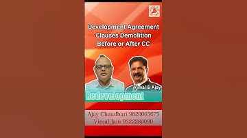 Development Agreement Clauses Demolition Before or after CC #redevelopment #news #mumbai #pune #love