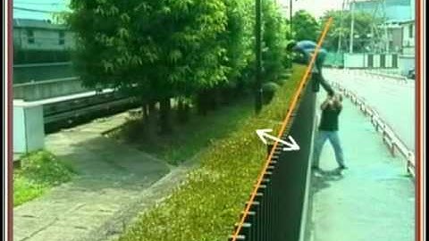 Video Analytic clip of guys jumping over a fence