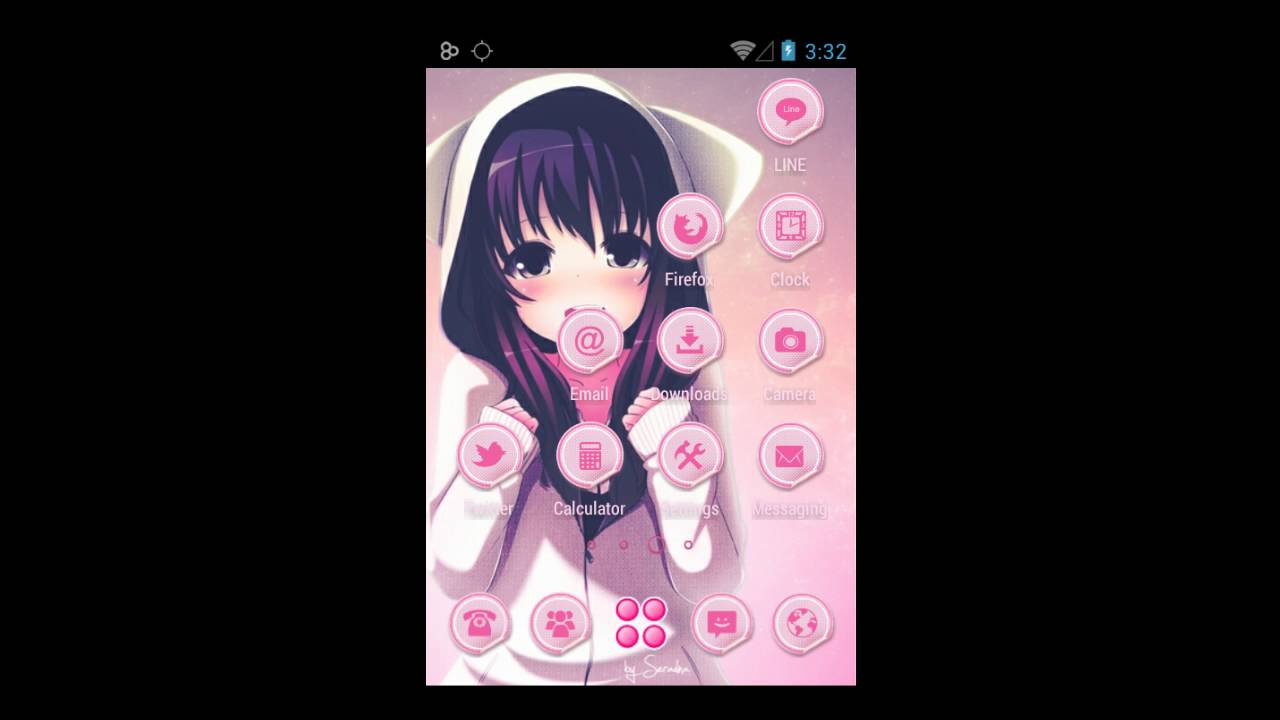 Anime Girl Theme With Custom Design For Android Device Youtube