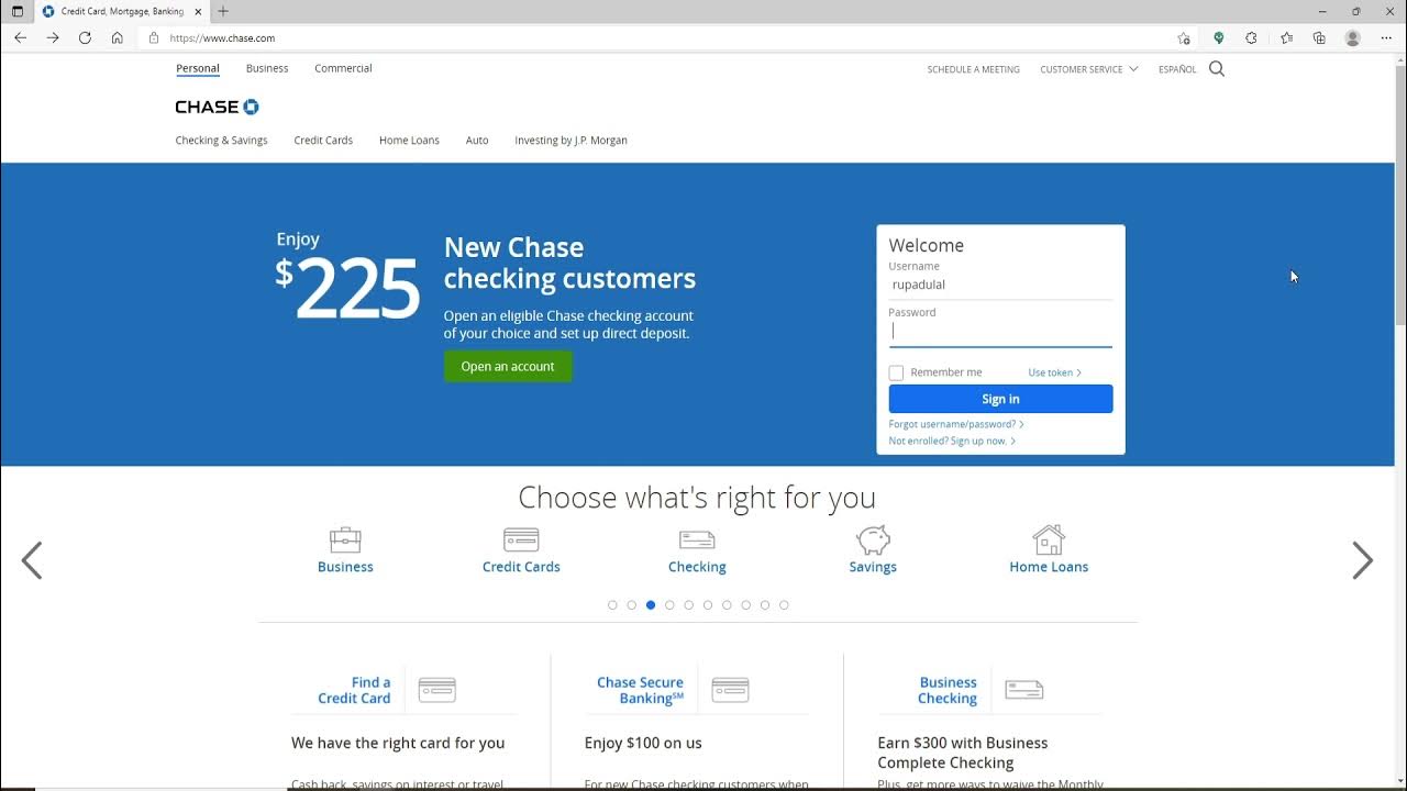 Chase Credit Card Online Login Chase Credit Card Sign In www.chase