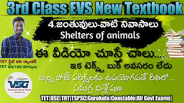 TS 3rd Class EVS Lessons | Shelters of animals | జంతువులు-వాటి నివాసాలు | #tet #evslesson #dsc #trt