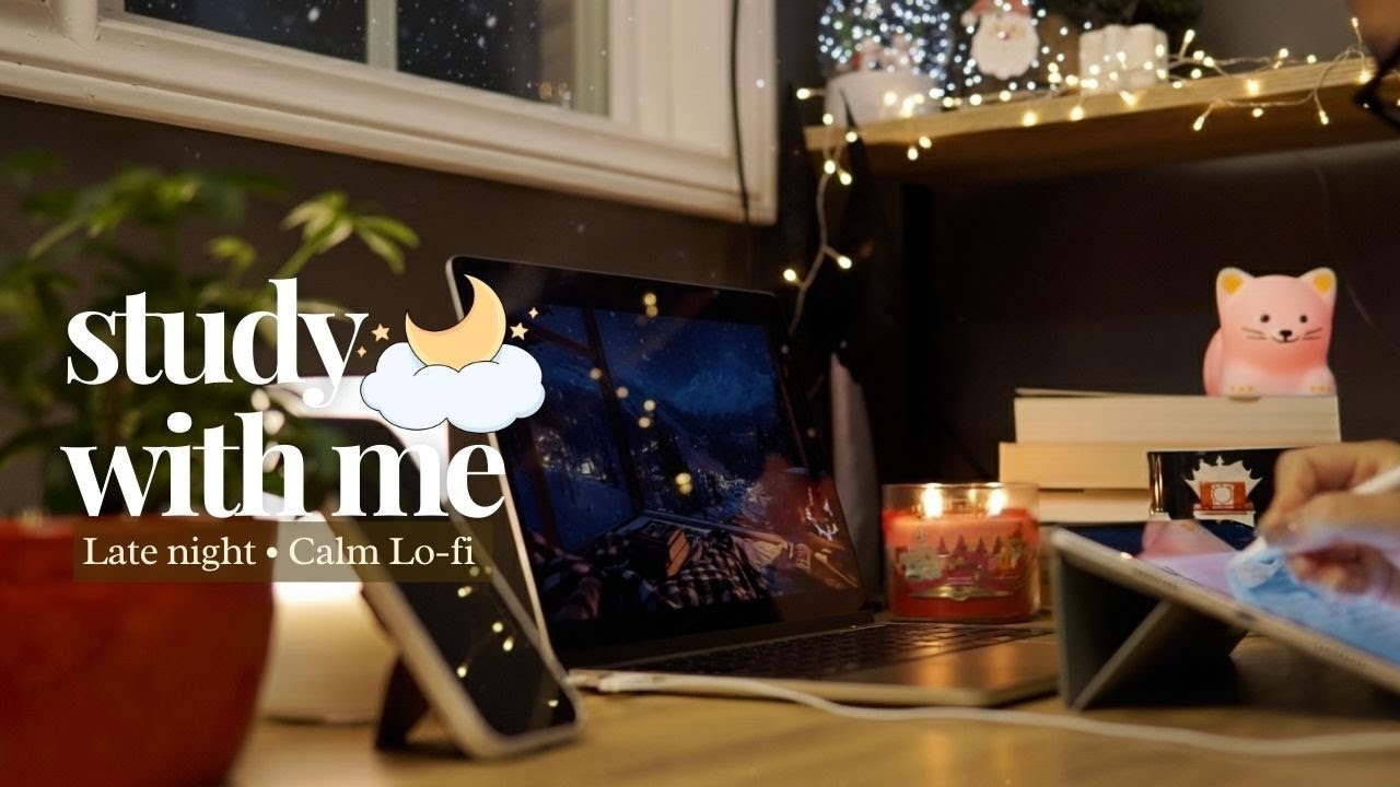 3 Hours Study With Me | Late Night Study 🌙 Calm Lofi | Focus ...