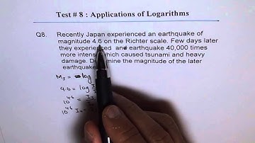 Magnitude of Earthquake Log Application Q8