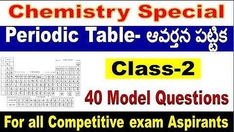 periodic table class-2 with 40 Practice bits chemistry  special for all  aspirants by SRINIVASMech