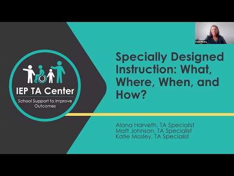 Specially Designed Instruction: What, Where, When and How?