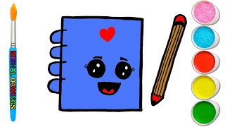 How To Draw Book pencil 📝 -Draw a magical Book Easy paint And coloring-Mishal Easy Drawing
