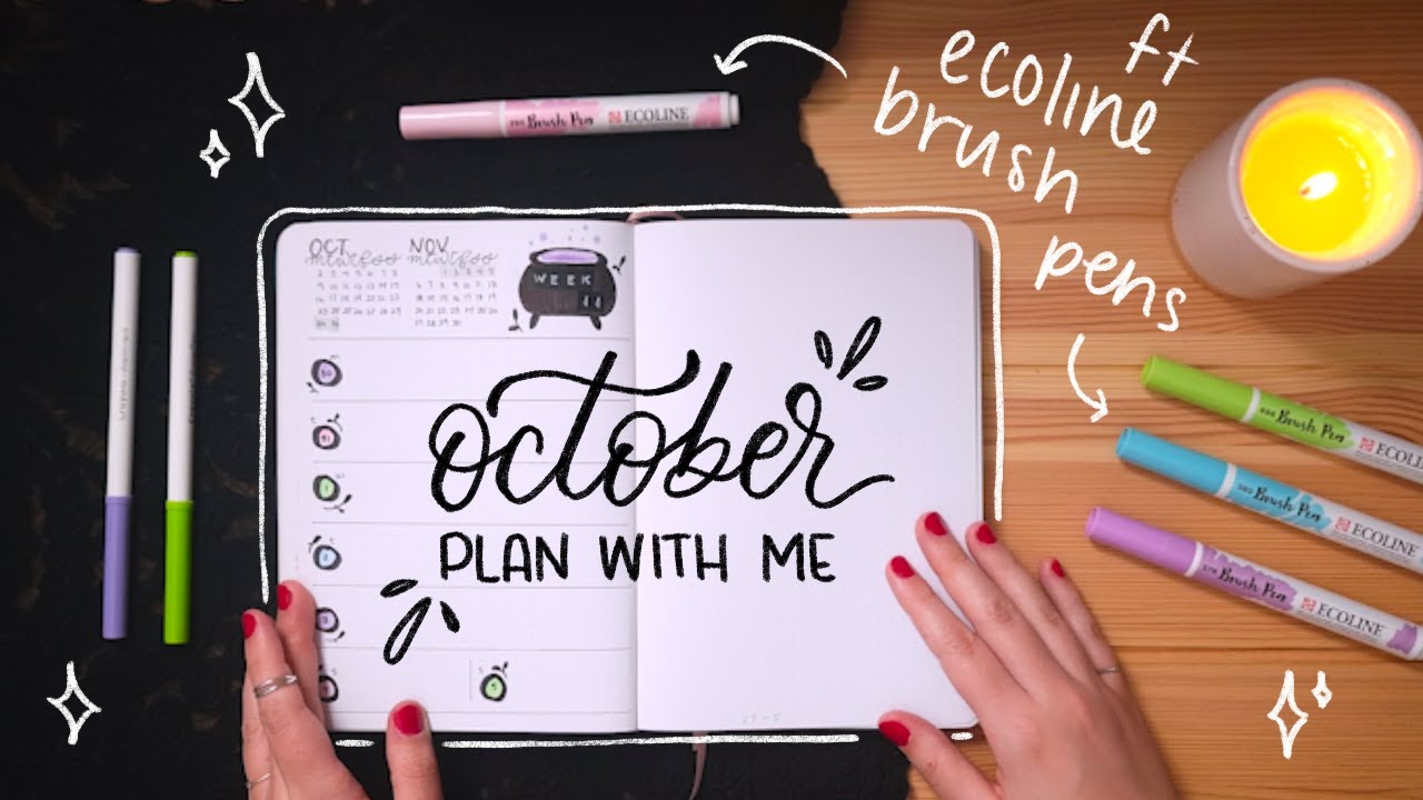 plan with me 👻 october 2023 bujo setup bullet journal process with