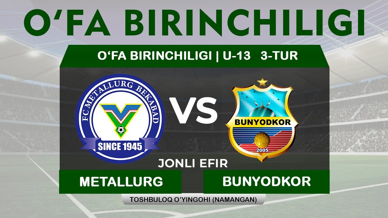 Metallurg vs Bunyodkor | O‘FA Birinchiligi U-13