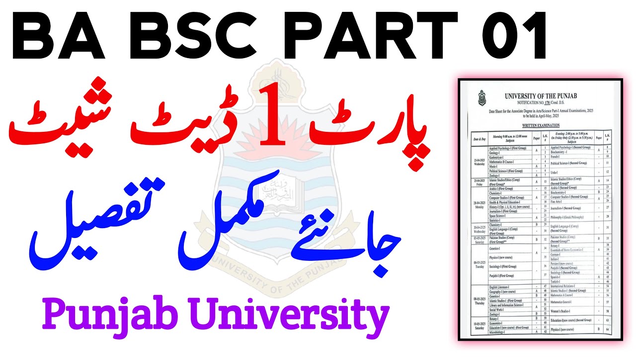 ADA ADS Date Sheet 2025 PU BA BSc Part 1 Annual Exams 2025 Punjab ada-ads-date-sheet-2025-pu-ba-bsc-part-1-annual-exams-2025-punjab