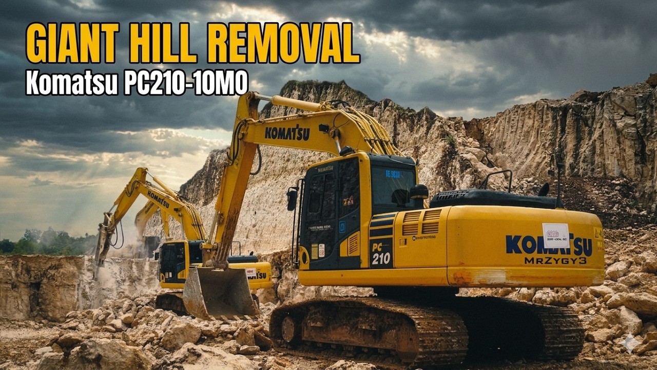 MASSIVE EXCAVATION: 5 Komatsu Excavators vs Giant Limestone Hill