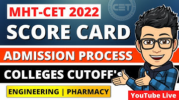 MHT-CET 2022 | Score Card | All College Cutoff | Further Admission Process | Engineering & Pharmacy