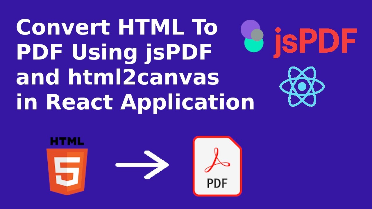 How To Convert Html To Pdf In React App Using Jspdf | #Jspdf #React #Html2Canvas