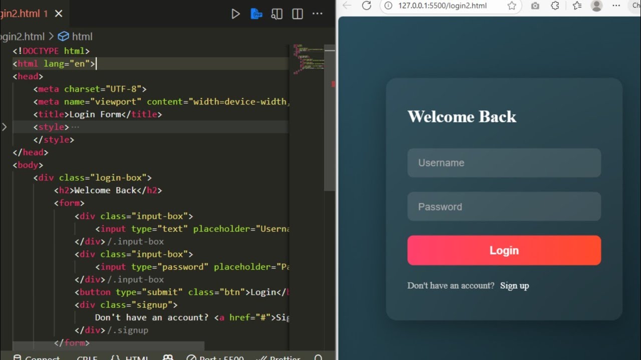 Create a Stunning Login Page with HTML, CSS & JavaScript | Modern ...