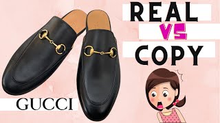 Real Vs Fake Gucci Princetown Mules 700 Difference Comparison