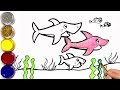 핑크퐁 아기상어 그리기 상어가족 영어노래 Drawing a pink pong baby shark | Shark Family English Song  | 마법그림