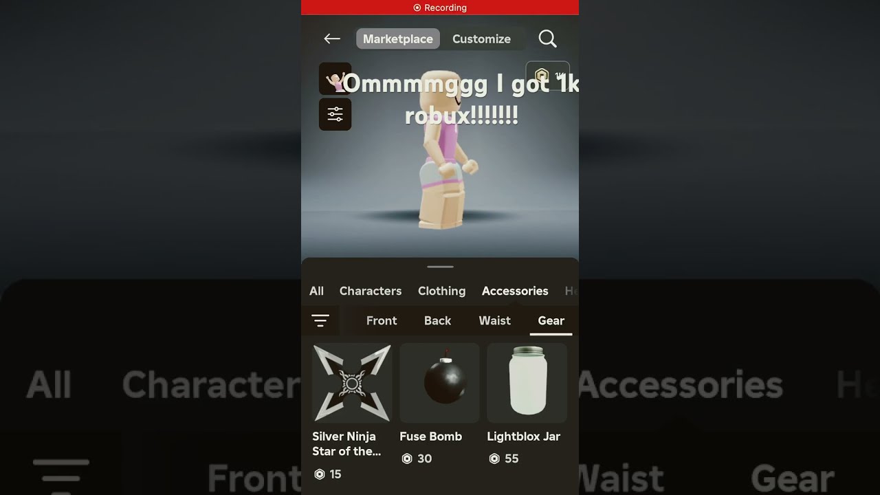 Guys I Got 1k Robux M So Happy Robloxedit