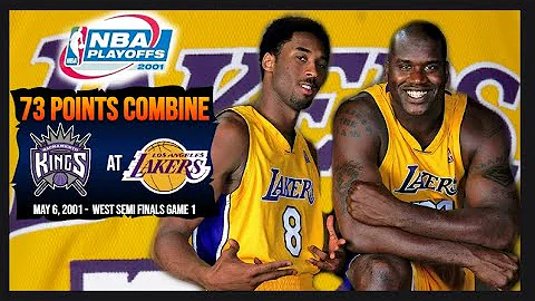 Shaquille O'Neal 44pts 21reb 7blk & Kobe Bryant 29pts - 2001 Playoffs WCSF Game 1 - Kings at Lakers