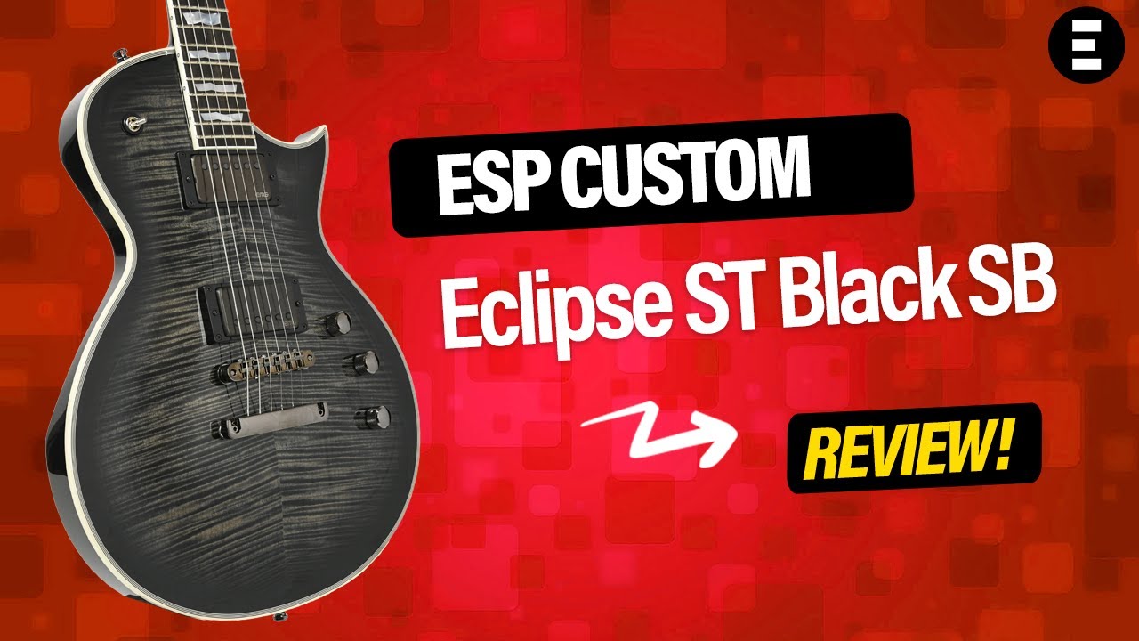 ギター ESP Custom Order ST ESP Eclipse Custom ST Black SB | EGITANA.pt - YouTube