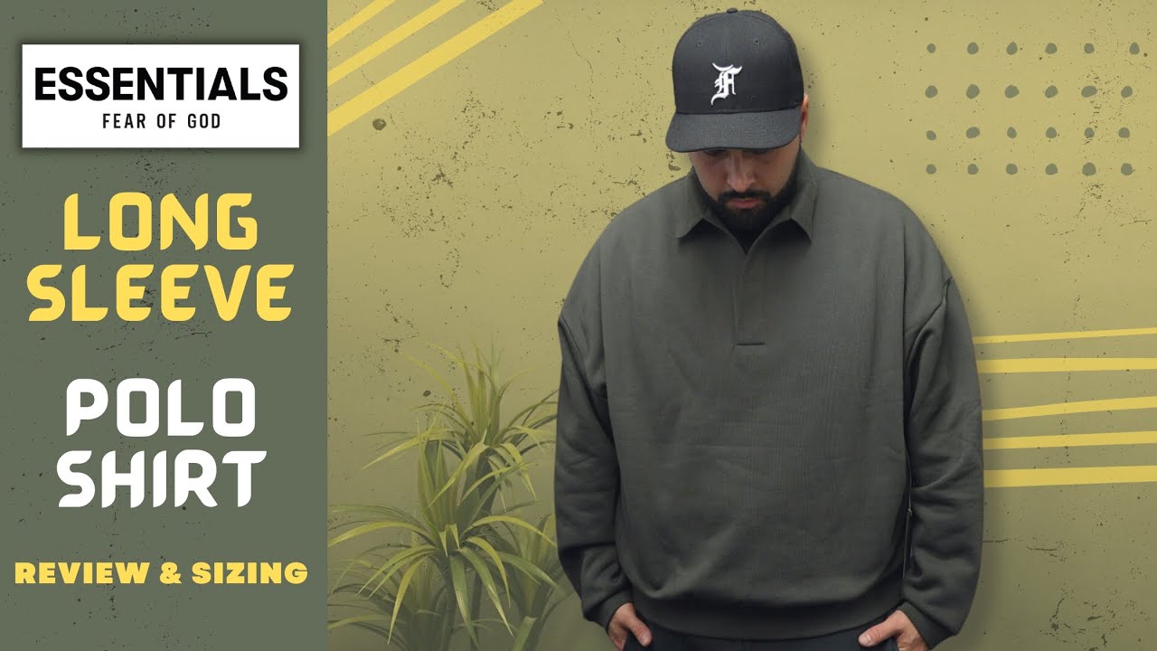 国内発送☆FEAR OF GOD☆LONGSLEEVE POLO/INK Fear Of God Essentials Long Sleeve Polo Review (Ink) - YouTube
