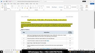 EXP25 Excel Chapter 04 ML2 – Riverwood Realty | MyITLab Pearson Excel 2021/365