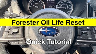 2019 - 2024 Subaru Forester Maintenance Reminder Reset / oil life 2018