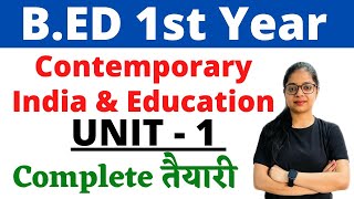 Contemporary Of India And Education | Bed 1st Year | MDU/CRSU | By Rupali Jain | Unit-1