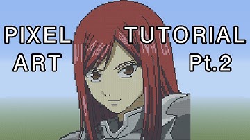 Minecraft Pixel Art Tutorial - Erza Scarlet (Fairy Tail) Part 2