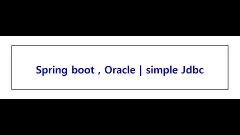 #2 스프링부트(Spring boot) Oracle | simple Jdbc