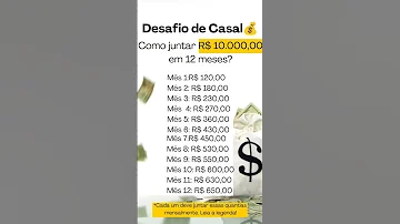 Como JUNTAR R 10 000 00 EM CASAL Em 12 MESES Dinheiro Juntardinheiro 