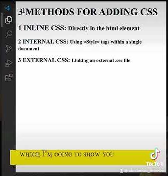3 METHODS FOR ADDING CSS IN A HTML FILE. #webdeveloper #html #css # ...