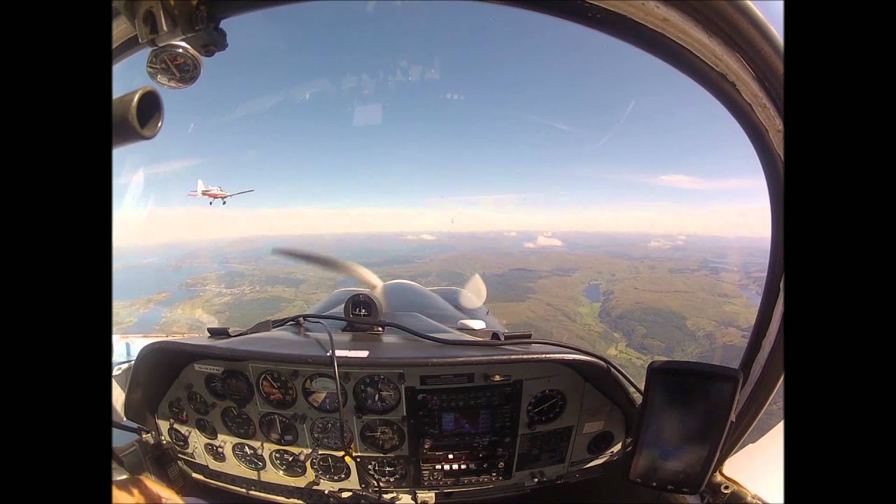 Pair of ex-RAF Scottish Aviation Bulldogs in formation over Firth of Lorn 25 August 2013