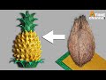 How to make pineapple from Coconut Shell | Coconut Shell craft | tabletop decor | wedding rukhwat