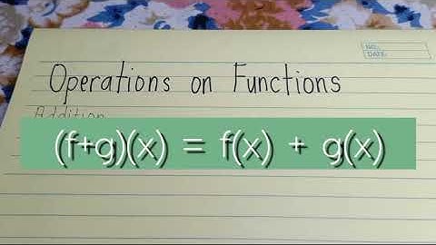 Operations on Functions | GenMath1.2