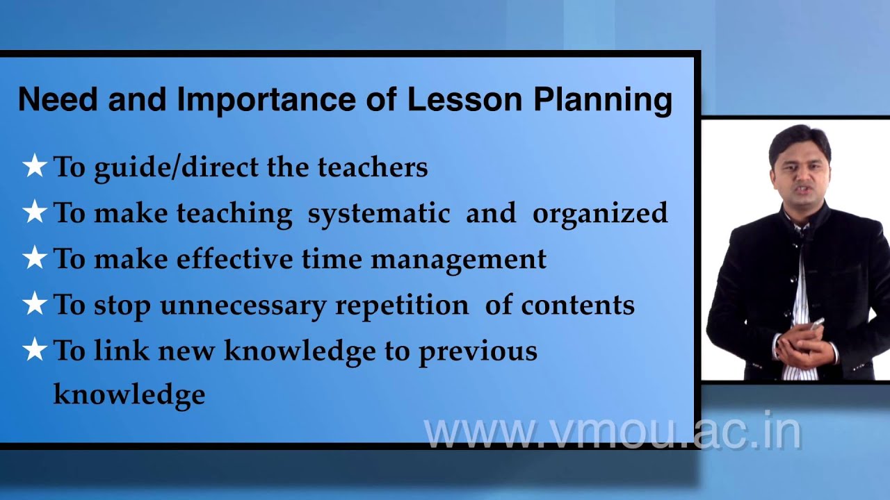 Lesson Planning Need And Importance Youtube