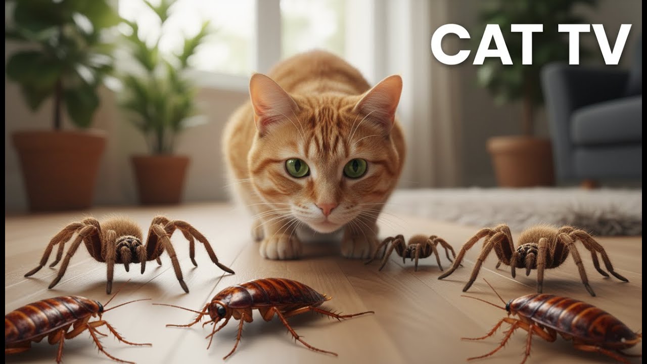 CAT TV - Catching a Fast Spider and Cockroach - Videos for Cats - YouTube