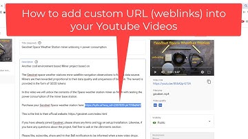 How to add custom URLs and weblinks into your Youtube Video description