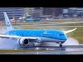 Reverse thrust, JUST AMAZING on a wet runway, A380, B747, B777, B787, A330