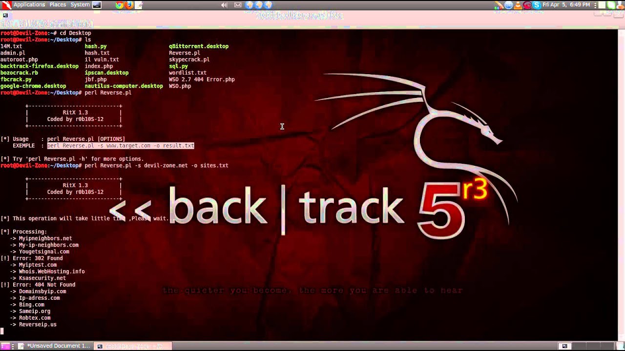 Reverse IP Lookup Perl Script On BackTrack5 R3 - YouTube