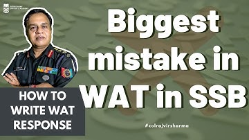 Worst mistake to make in WAT | SSB Interview | Word Association Test |