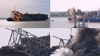 Spectacular: Explosion of Bridge Frame on MV Dali Ship