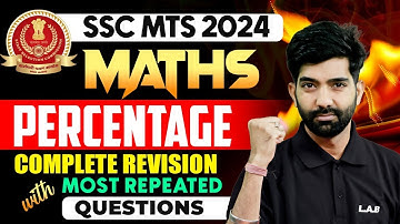 SSC MTS MATHS CLASSES 2024 | PERCENTAGE FOR SSC MTS | PERCENTAGE COMPLETE REVISION | BY AMIT SIR