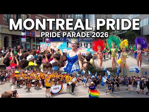 Montreal Pride Parade 2026 | Fierté Montréal Full Parade &amp; Village 4K Walking Tour, No Talking ASMR