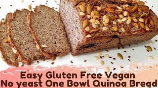 Easy Sprouted Quinoa Bread Recipe| High Protein Low Carb Gluten Free Vegan Bread No Knead No Yeast