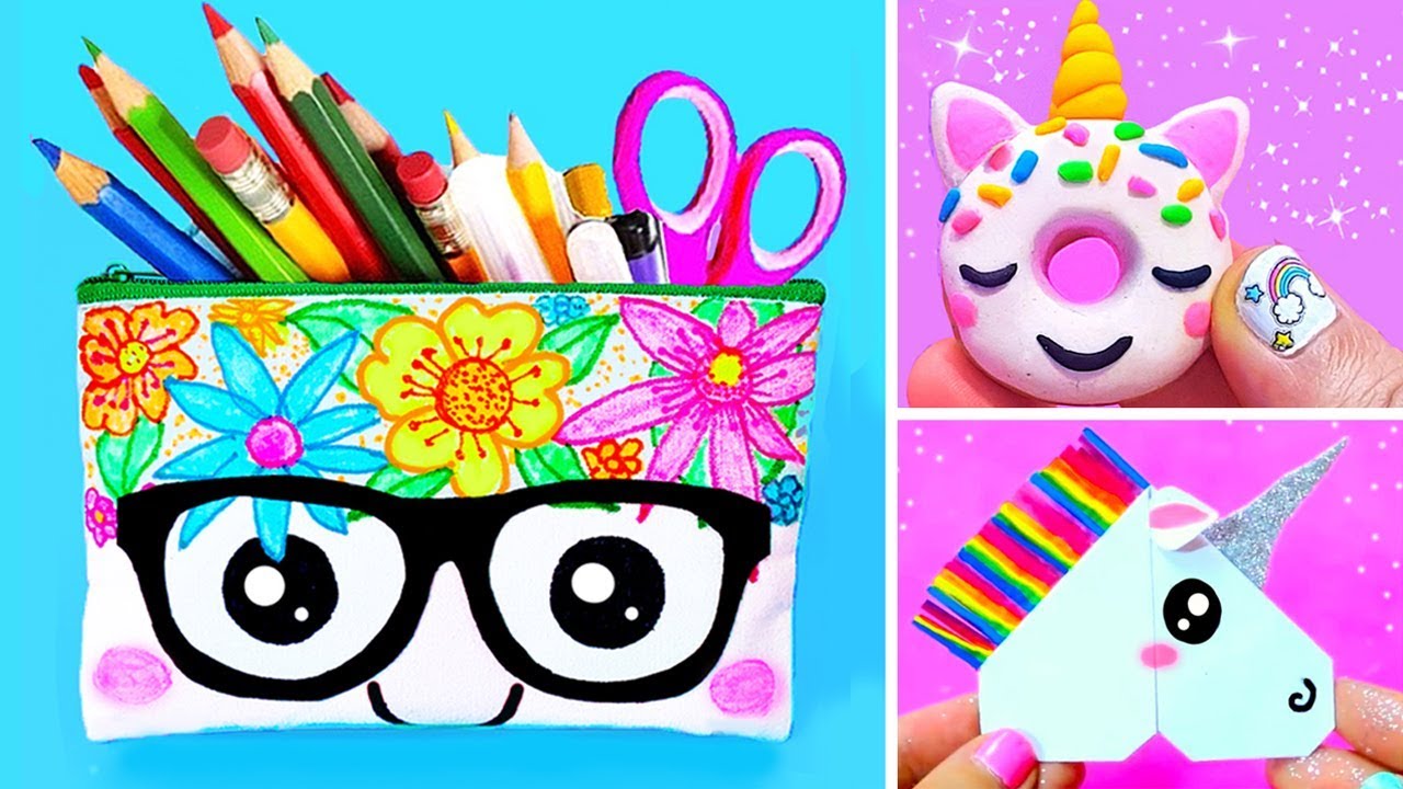 15 DIY UNICORN SCHOOL SUPPLIES for Back To School | Easy & Cute Crafts ...