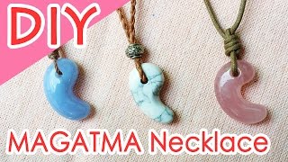 Magatama Necklace Tutorial 覚えておくと超便利な結び方 勾玉ネックレスの作り方 マクラメ編み Youtube