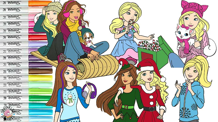 Barbie and Friends Coloring Book Compilation Holid...