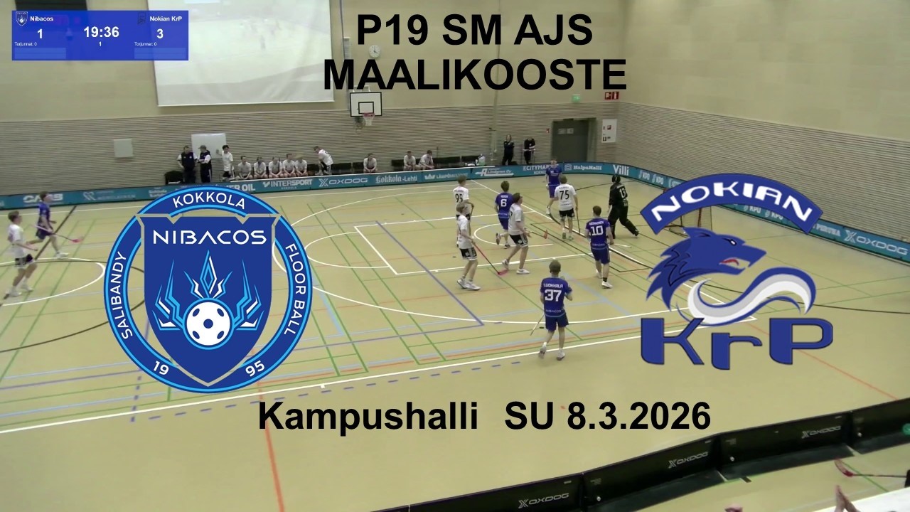 Maalikooste P19 SM AJS Nibacos vs NokianKrP 8.3.2026